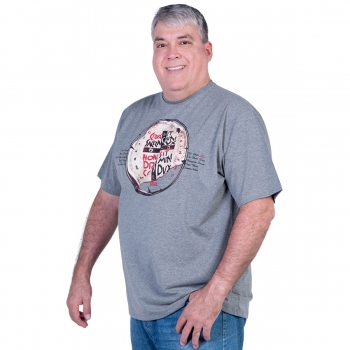 T-SHIRT DUAS CRUZES CINZA...
