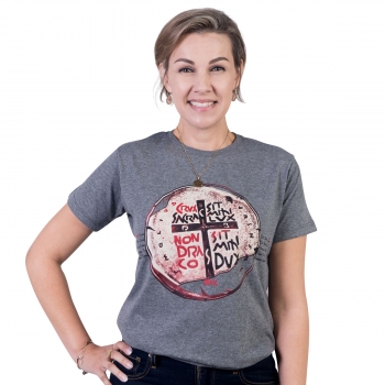 T-SHIRT DUAS CRUZES CINZA...