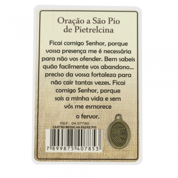 MD CARTAO COM MEDALHA PE PIO